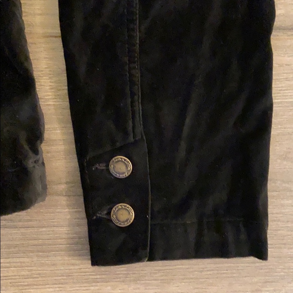 BLACK FITTED  VELVET JEAN JACKET - Picture 5 of 8
